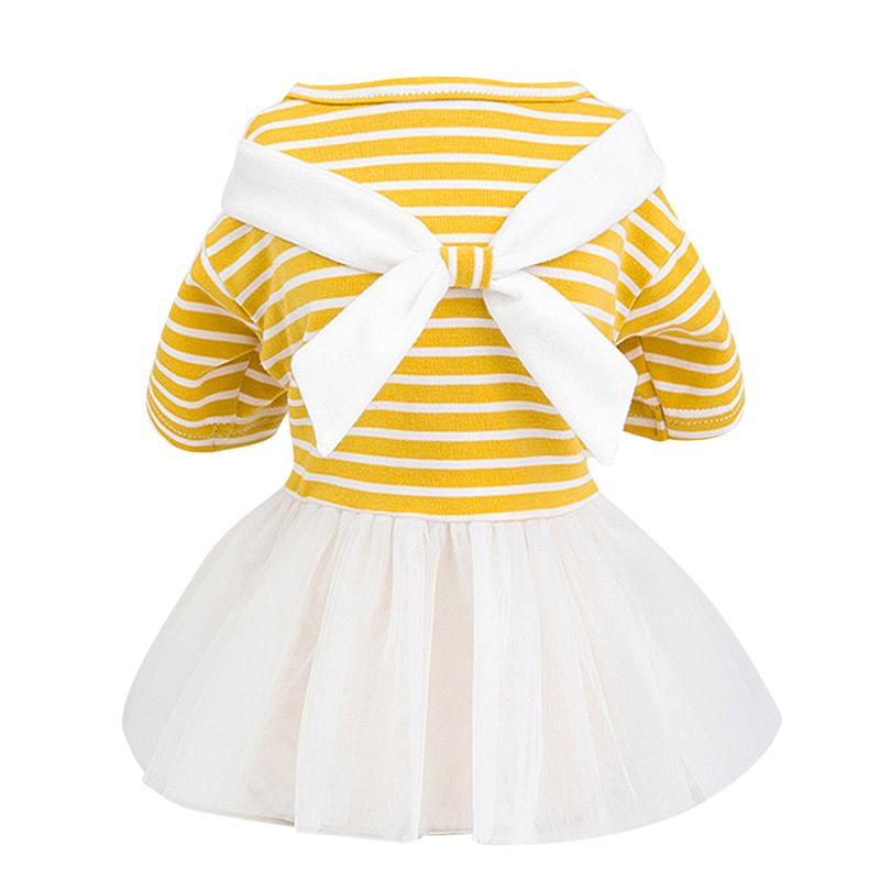 KFX-5150141 White Bow Tie Yarn Skirt for Babies - Pure Cotton Dress in Yellow/Light Blue, Sizes XS to XL