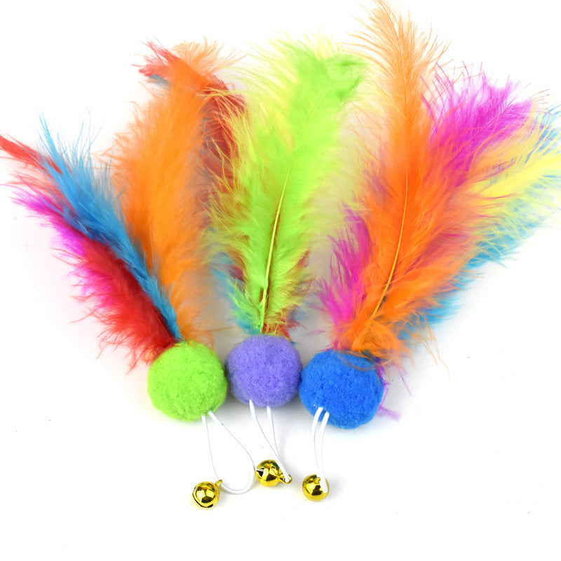 KFX-5150397 Feather Bell Replacement Heads for Cat Teasers - Various Sizes and Materials Available