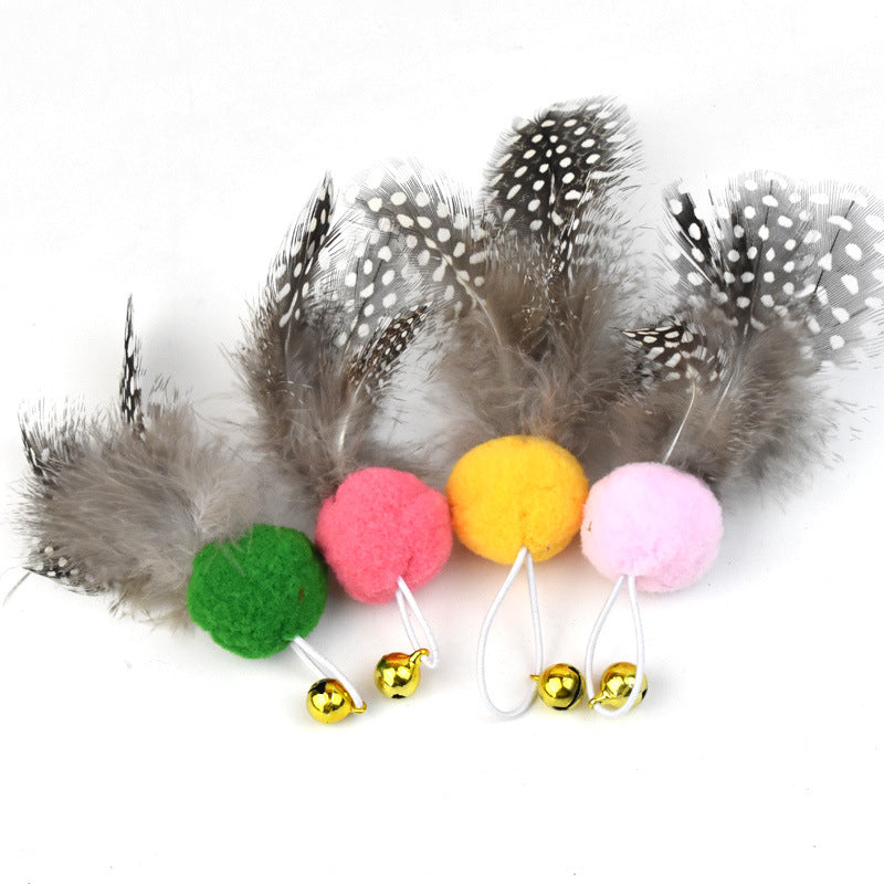KFX-5150397 Feather Bell Replacement Heads for Cat Teasers - Various Sizes and Materials Available