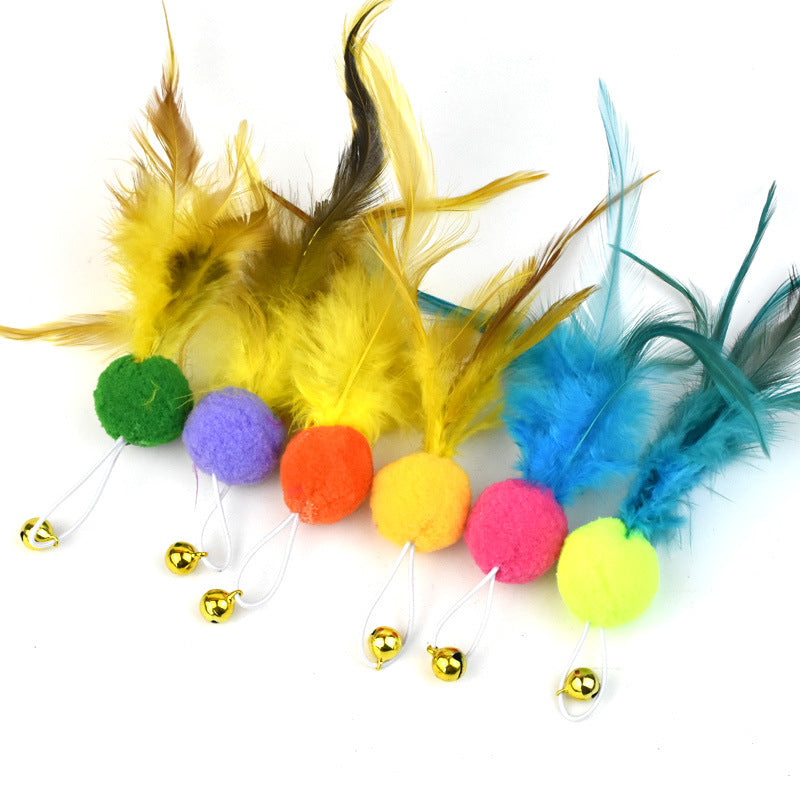 KFX-5150397 Feather Bell Replacement Heads for Cat Teasers - Various Sizes and Materials Available