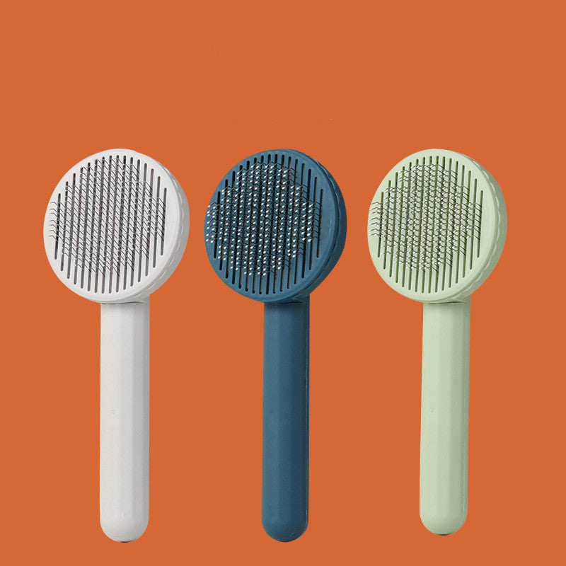 KFX-5151165 Self-Cleaning Comb for Dogs with ABS and Stainless Steel Needles - Blue, Cyan, Gray