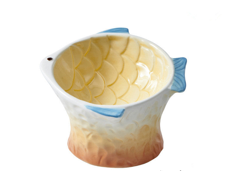 KFX-5151549 Automatic Ceramic Cat Food Bowl for Cervical Spine Protection - 120ml Capacity