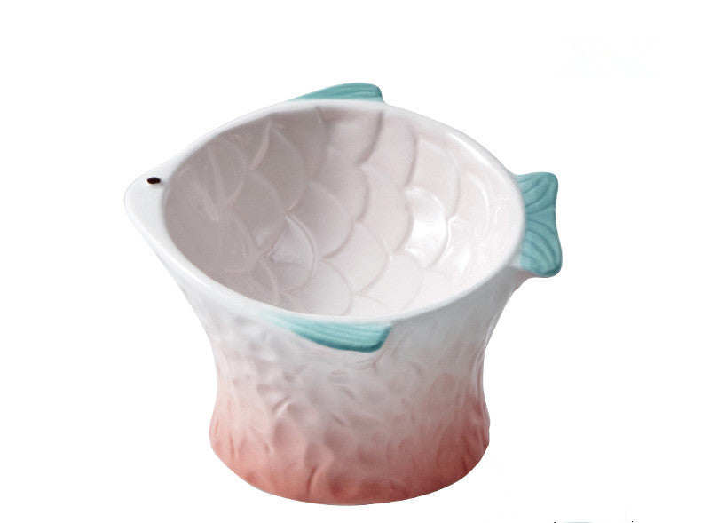 KFX-5151549 Automatic Ceramic Cat Food Bowl for Cervical Spine Protection - 120ml Capacity