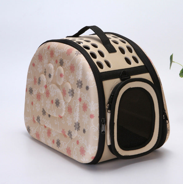 KFX-5151805 Collapsible Portable Pet Carrier for Dogs and Cats - Folding Soft-Sided Travel Crate with Zipper Closure