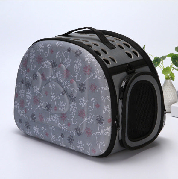 KFX-5151805 Collapsible Portable Pet Carrier for Dogs and Cats - Folding Soft-Sided Travel Crate with Zipper Closure