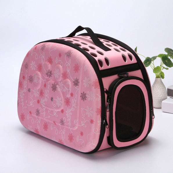 KFX-5151805 Collapsible Portable Pet Carrier for Dogs and Cats - Folding Soft-Sided Travel Crate with Zipper Closure