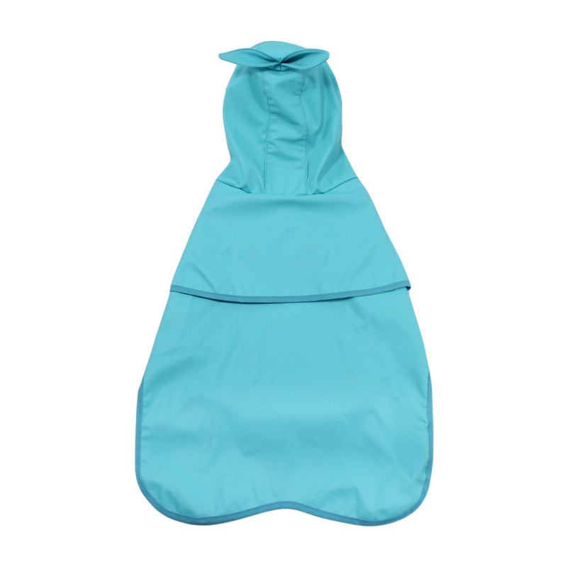 KFX-5153725 Waterproof PU Dog Raincoat with Transparent Brim - Sizes M to 4XL in Blue