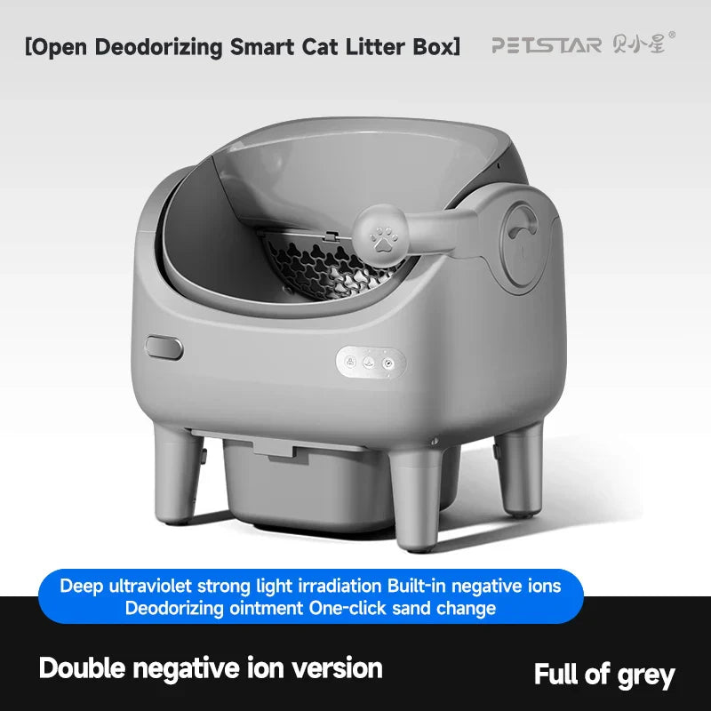 KFX-515475 Automatic Self-Cleaning Cat Litter Box - Eco-Friendly Square Design, Large Capacity ABS Plastic, Travel & Comfort