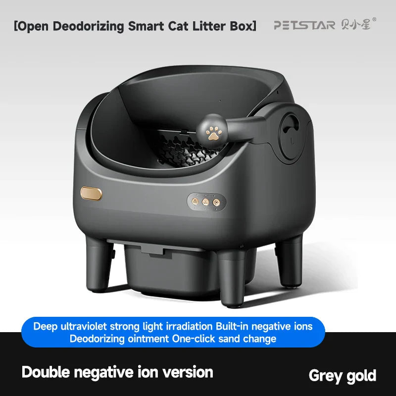 KFX-515475 Automatic Self-Cleaning Cat Litter Box - Eco-Friendly Square Design, Large Capacity ABS Plastic, Travel & Comfort