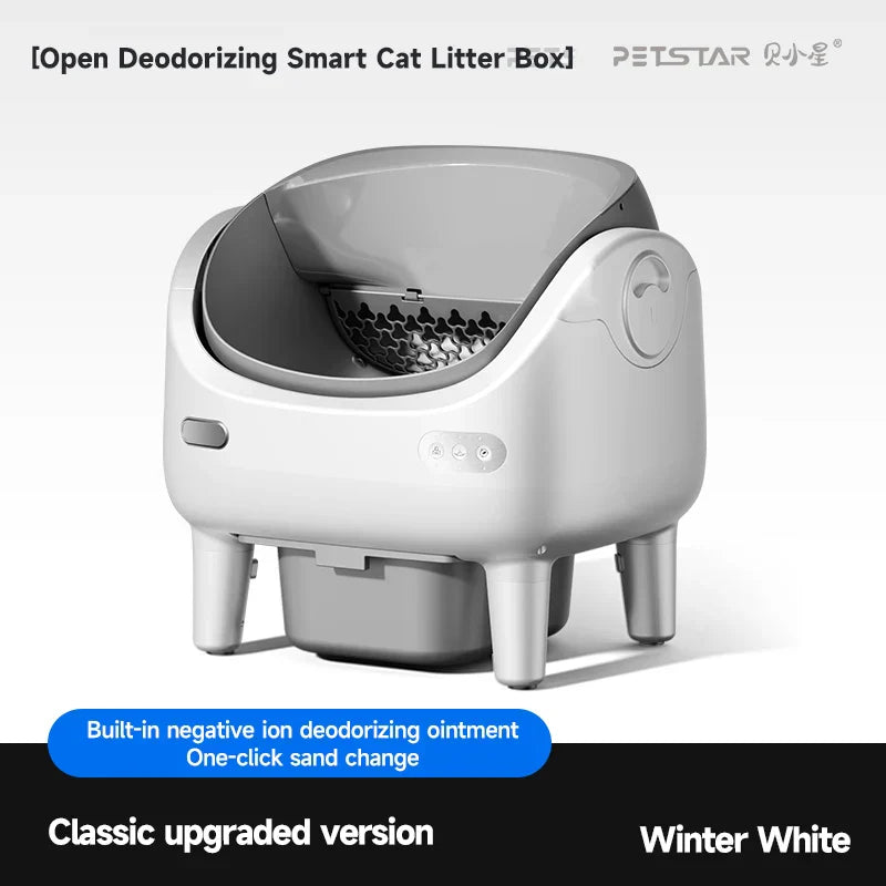 KFX-515475 Automatic Self-Cleaning Cat Litter Box - Eco-Friendly Square Design, Large Capacity ABS Plastic, Travel & Comfort