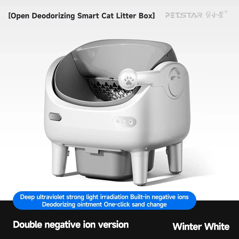 KFX-515475 Automatic Self-Cleaning Cat Litter Box - Eco-Friendly Square Design, Large Capacity ABS Plastic, Travel & Comfort