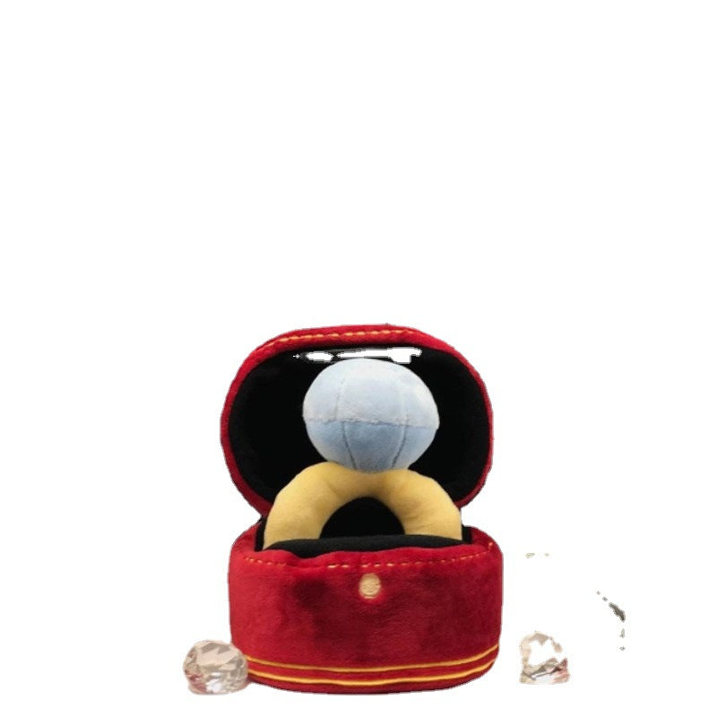 KFX-5156157 Plush Dog Chew Toy Ring with Sound - Soft Natural Cotton for Teething and Stress Relief