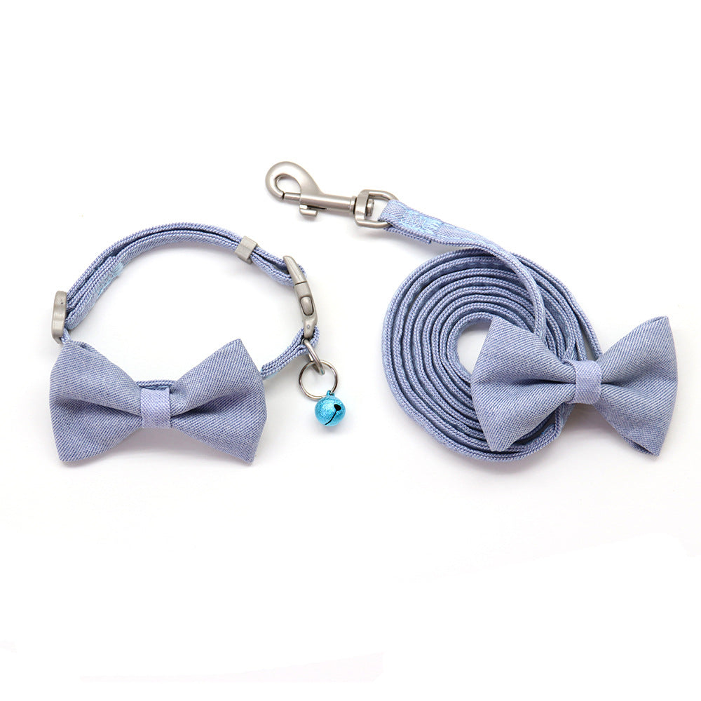 KFX-5157309 Adjustable Cotton Dog Collar with Bow Tie - Soft and Comfortable for All Dogs