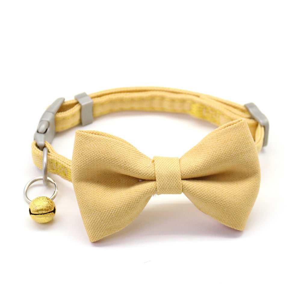 KFX-5157309 Adjustable Cotton Dog Collar with Bow Tie - Soft and Comfortable for All Dogs