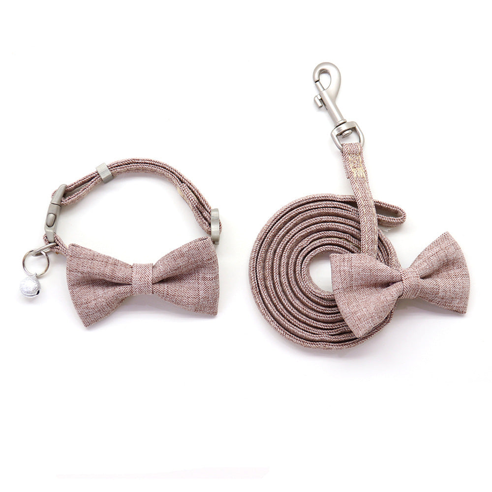 KFX-5157309 Adjustable Cotton Dog Collar with Bow Tie - Soft and Comfortable for All Dogs
