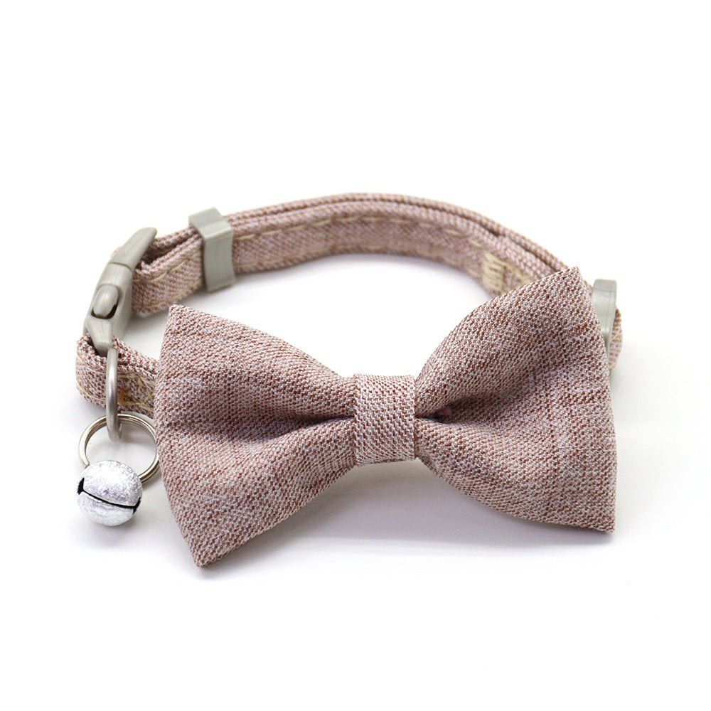 KFX-5157309 Adjustable Cotton Dog Collar with Bow Tie - Soft and Comfortable for All Dogs