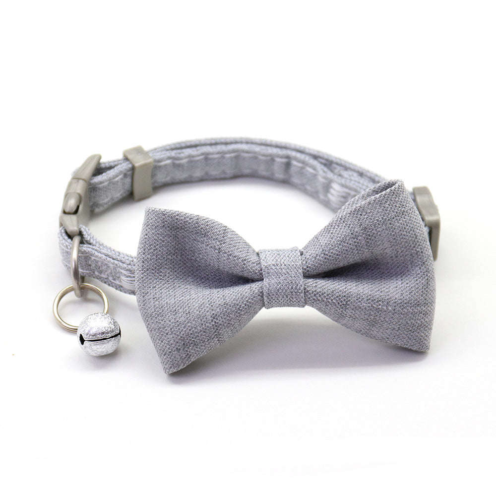 KFX-5157309 Adjustable Cotton Dog Collar with Bow Tie - Soft and Comfortable for All Dogs