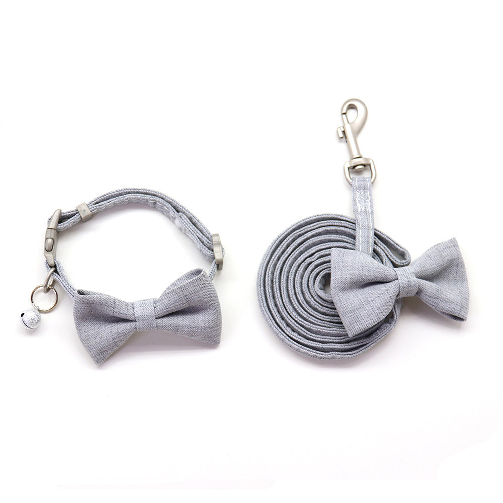 KFX-5157309 Adjustable Cotton Dog Collar with Bow Tie - Soft and Comfortable for All Dogs