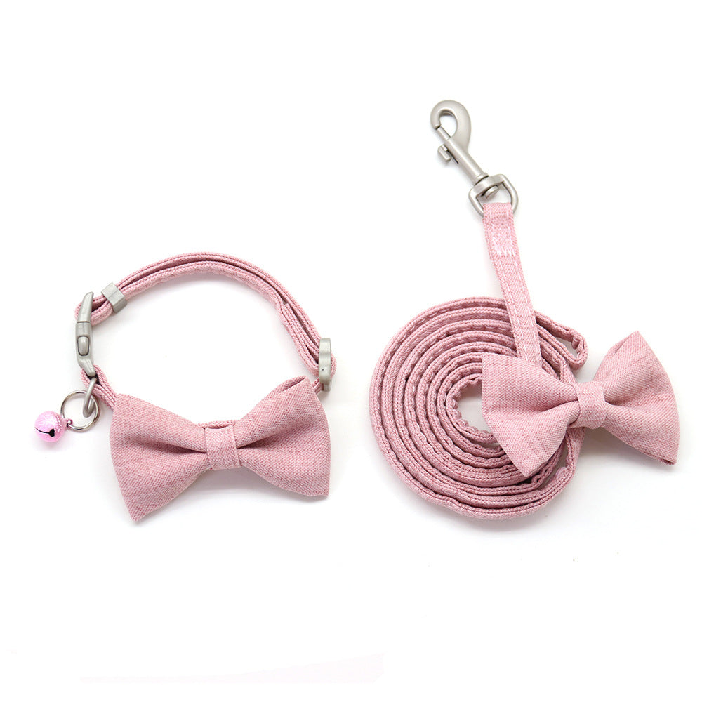 KFX-5157309 Adjustable Cotton Dog Collar with Bow Tie - Soft and Comfortable for All Dogs