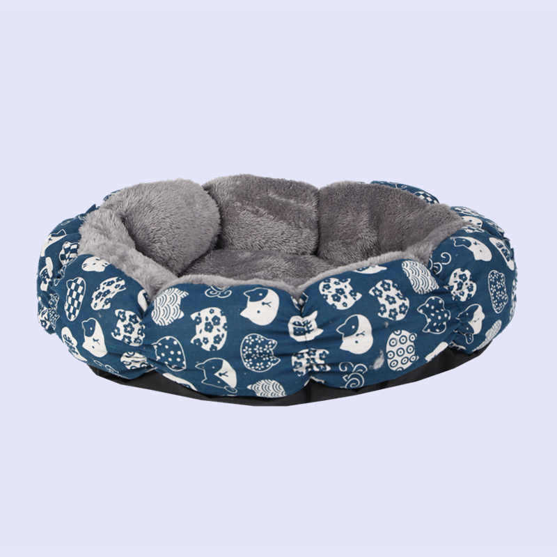 KFX-5158589 Calming Donut Pet Bed for Cats and Small Dogs - Fluffy Round Design for Indoor Comfort