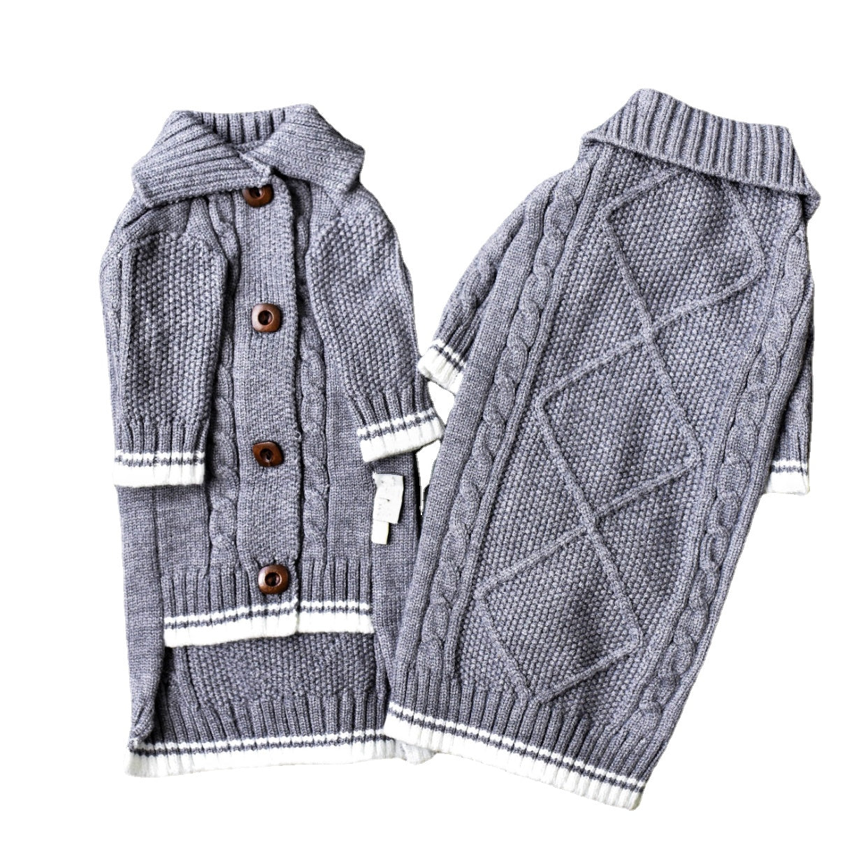 KFX-5159101 Soft Cotton Knit Cat Sweater in Gray - Cozy Pet Coat for Hairless Cats, Size 2XL