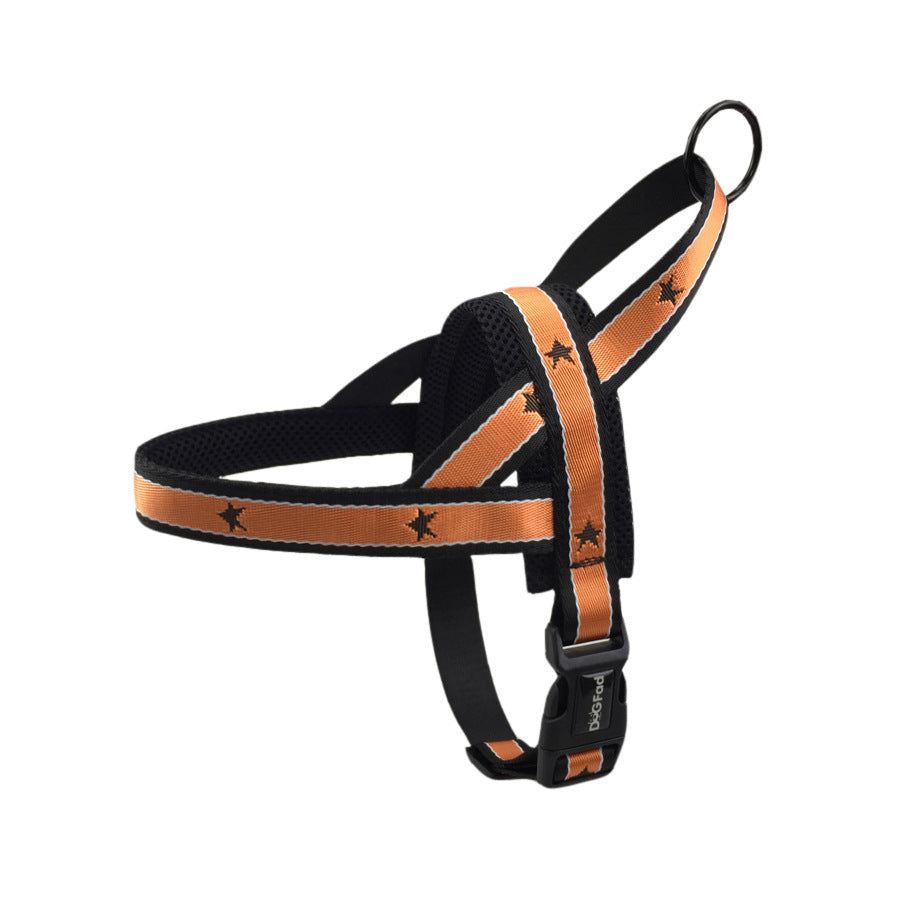 KFX-5160381 XINGX Nylon Pet Chest Strap with Traction Rope - Adjustable and Comfortable Fit in Red, Yellow, Orange