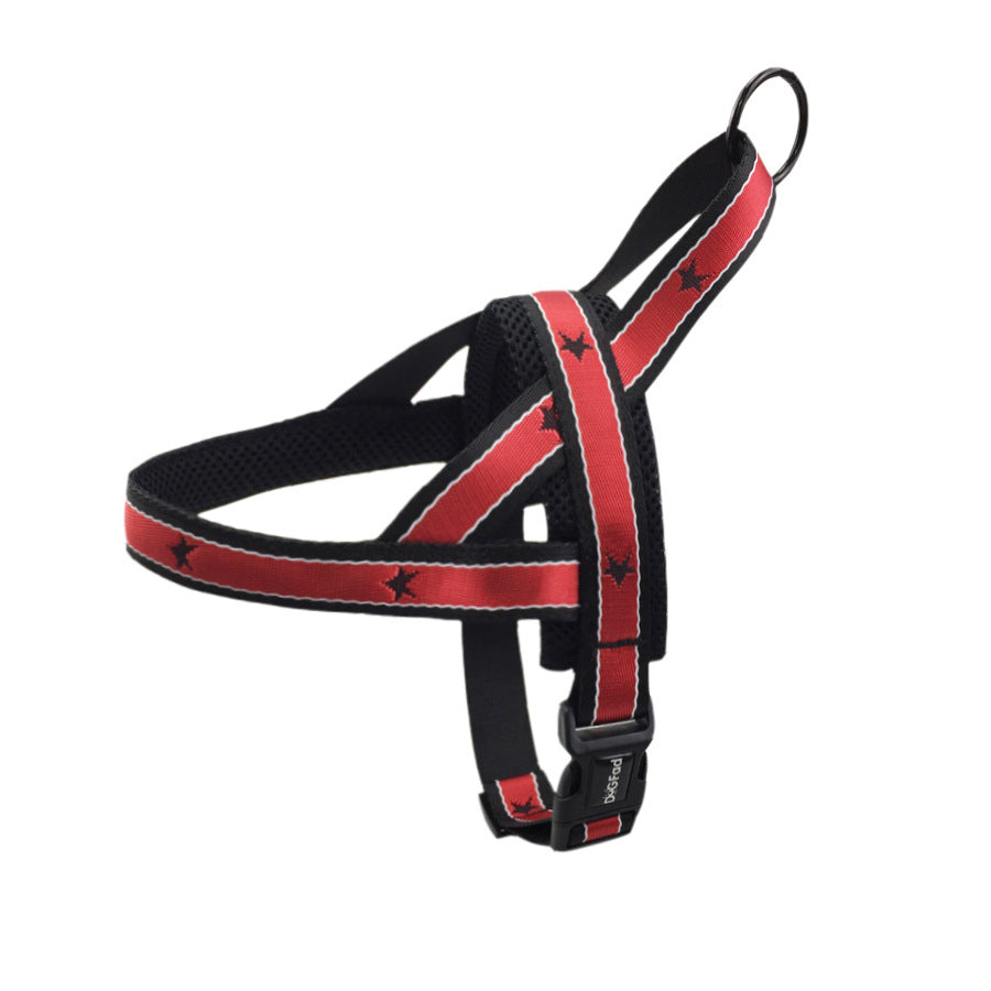 KFX-5160381 XINGX Nylon Pet Chest Strap with Traction Rope - Adjustable and Comfortable Fit in Red, Yellow, Orange
