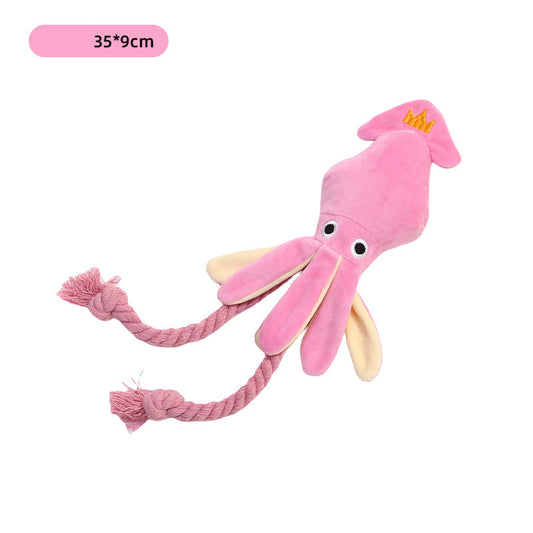 KFX-5160765 Plush Interactive Octopus Toy for Cats and Dogs with Squeaker - Chew and Play Activity