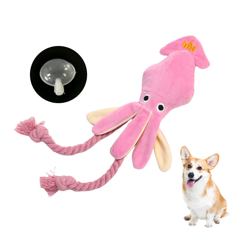 KFX-5160765 Plush Interactive Octopus Toy for Cats and Dogs with Squeaker - Chew and Play Activity