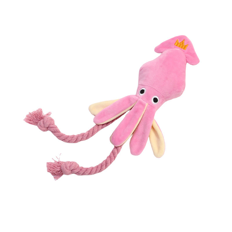 KFX-5160765 Plush Interactive Octopus Toy for Cats and Dogs with Squeaker - Chew and Play Activity