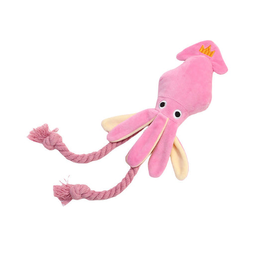 KFX-5160765 Plush Interactive Octopus Toy for Cats and Dogs with Squeaker - Chew and Play Activity