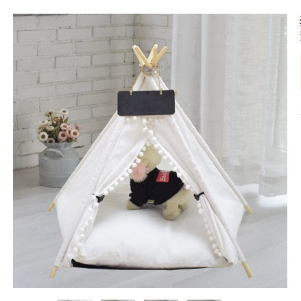 KFX-5161149 Detachable and Washable Four-Season Universal Pet Nest with Solid Wood Support and High-Elastic Padding