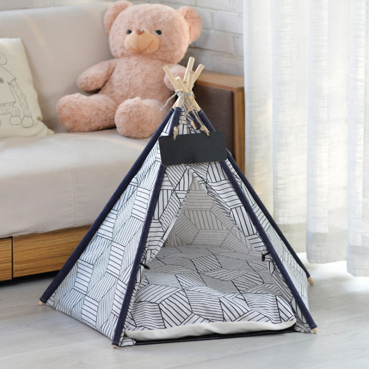 KFX-5161149 Detachable and Washable Four-Season Universal Pet Nest with Solid Wood Support and High-Elastic Padding