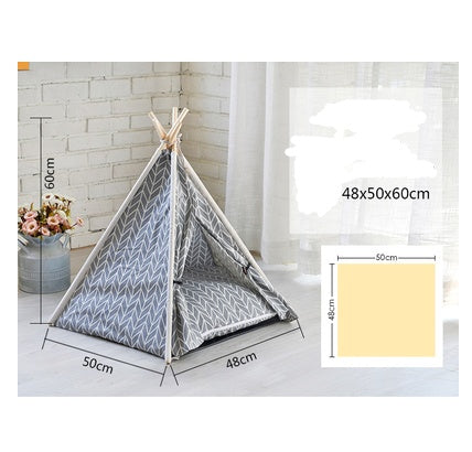 KFX-5161149 Detachable and Washable Four-Season Universal Pet Nest with Solid Wood Support and High-Elastic Padding