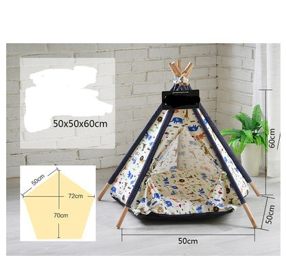 KFX-5161149 Detachable and Washable Four-Season Universal Pet Nest with Solid Wood Support and High-Elastic Padding
