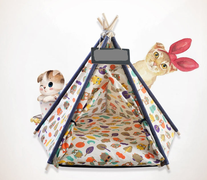 KFX-5161149 Detachable and Washable Four-Season Universal Pet Nest with Solid Wood Support and High-Elastic Padding