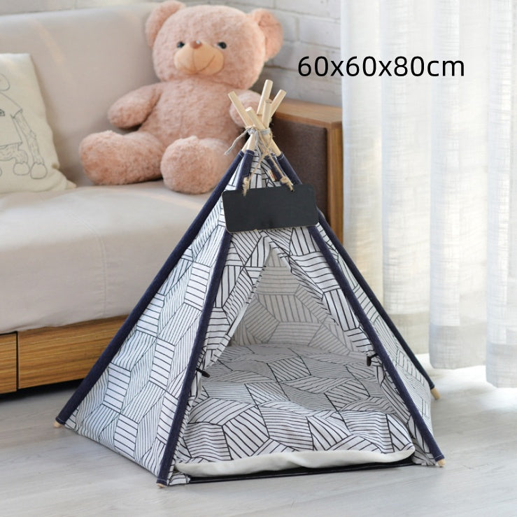 KFX-5161149 Detachable and Washable Four-Season Universal Pet Nest with Solid Wood Support and High-Elastic Padding