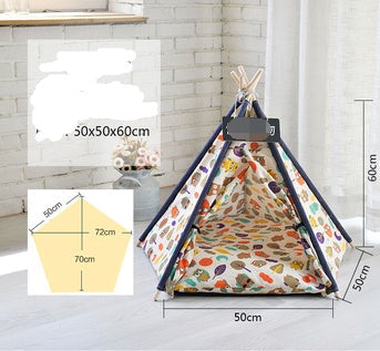 KFX-5161149 Detachable and Washable Four-Season Universal Pet Nest with Solid Wood Support and High-Elastic Padding