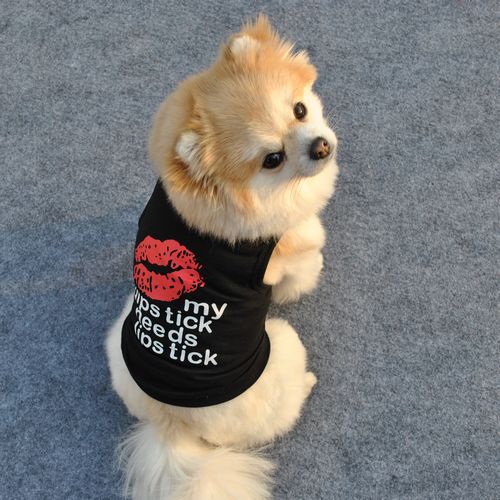 KFX-5161661 Breathable Cotton Black Vest for Dogs - Casual Wear in Multiple Sizes