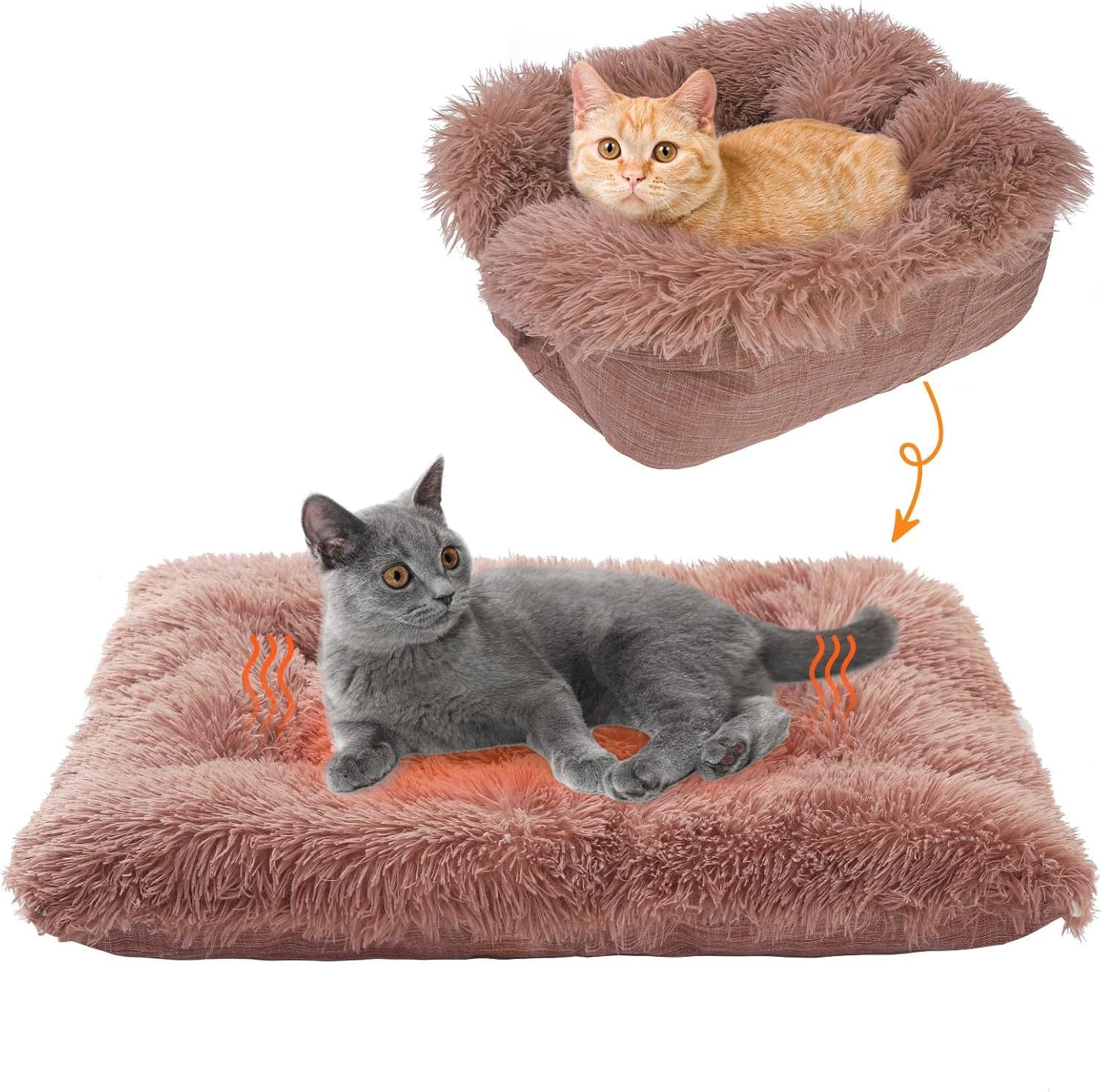 KFX-5162941 Self-Heating Plush Washable Dog Sleeping Mat - Soft and Comfortable Pet Pad in Multiple Colors