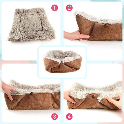 KFX-5162941 Self-Heating Plush Washable Dog Sleeping Mat - Soft and Comfortable Pet Pad in Multiple Colors