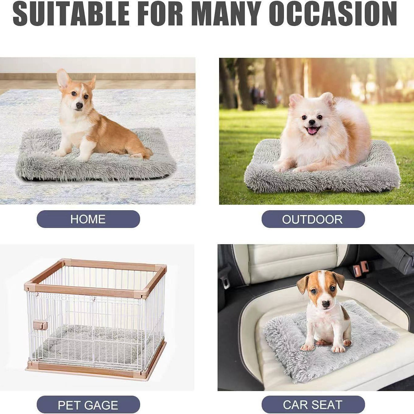 KFX-5162941 Self-Heating Plush Washable Dog Sleeping Mat - Soft and Comfortable Pet Pad in Multiple Colors