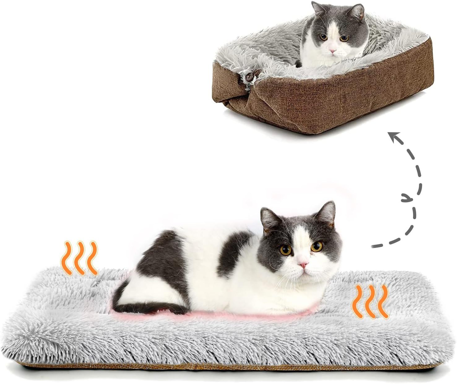 KFX-5162941 Self-Heating Plush Washable Dog Sleeping Mat - Soft and Comfortable Pet Pad in Multiple Colors
