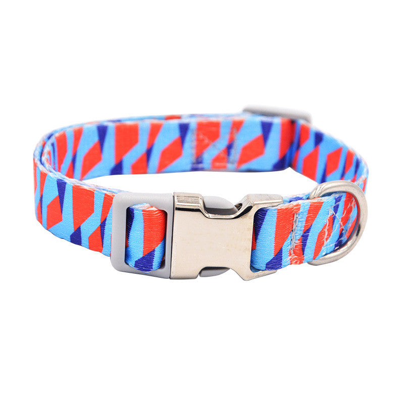 KFX-5163069 Personalized Colorful Dog Collar with Engraved Nameplate for Small to Large Breeds