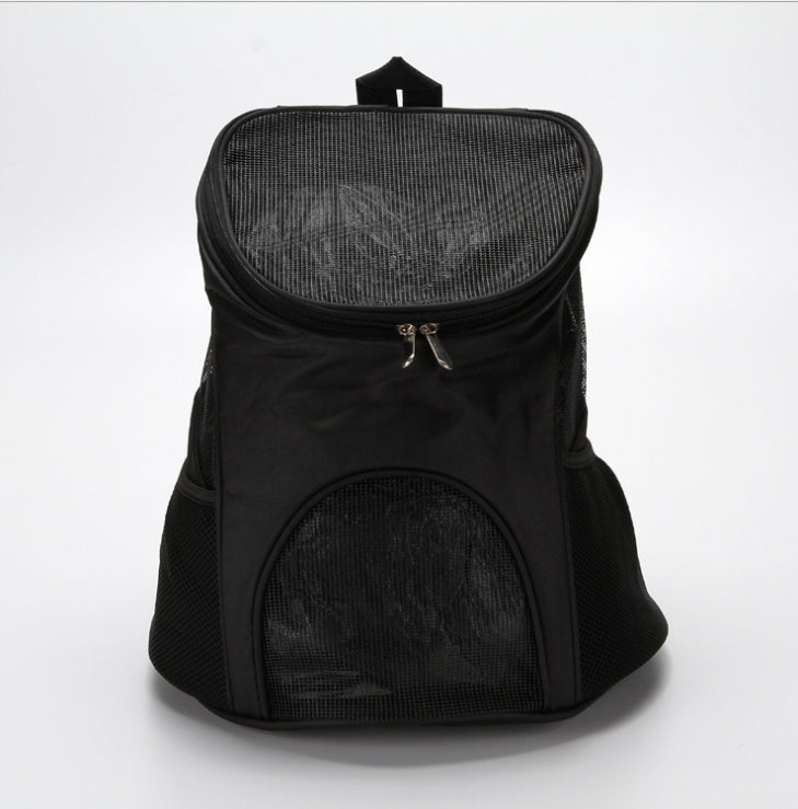 KFX-5163325 Pet Travel Backpack Carrier - Breathable Polyester Design, Medium Softness, 30x25x35cm, Available in Red, Sky Blue, Black, Coffee