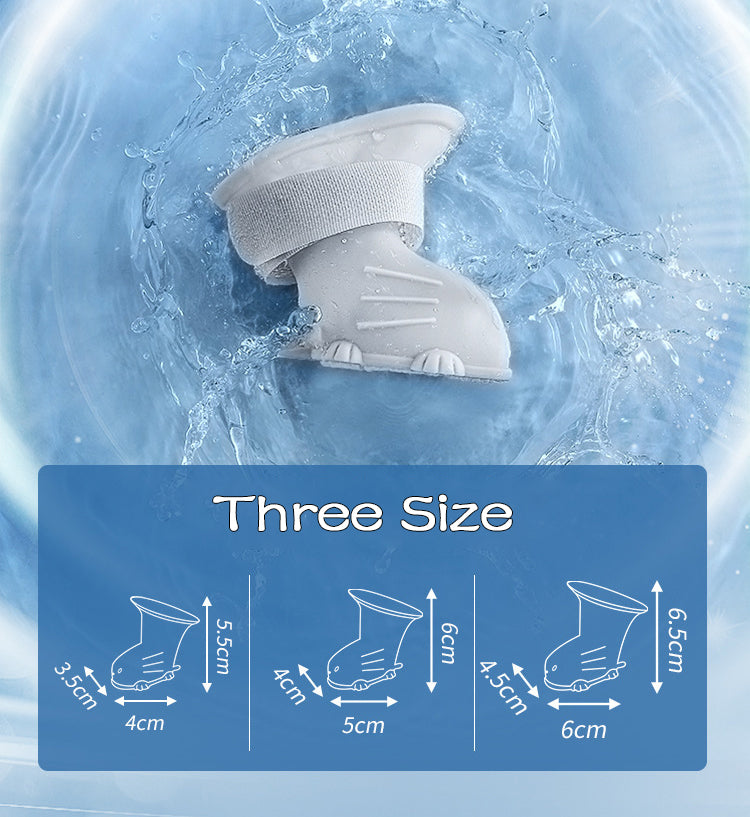 KFX-5164349 Waterproof Non-Slip Silicone Dog Rain Boots - 4 Pack for Pets