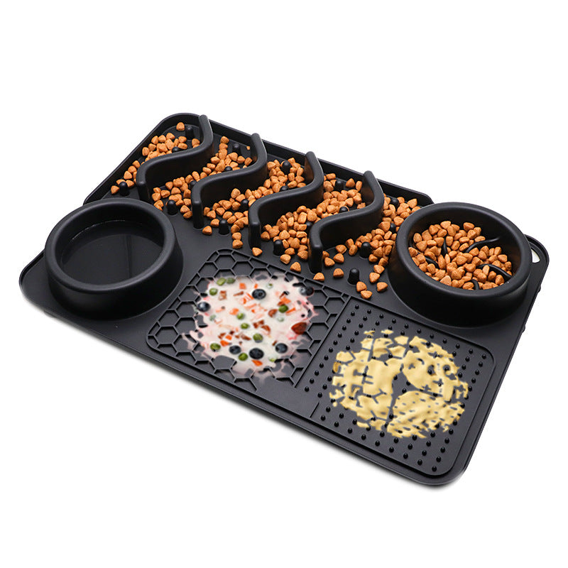 KFX-5167037 Multifunctional Silicone Pet Licking Mat for Dogs and Puppies - Slow Feeder with Various Textures