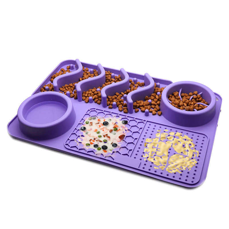 KFX-5167037 Multifunctional Silicone Pet Licking Mat for Dogs and Puppies - Slow Feeder with Various Textures