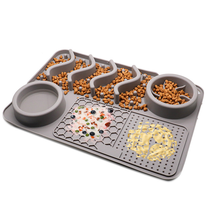 KFX-5167037 Multifunctional Silicone Pet Licking Mat for Dogs and Puppies - Slow Feeder with Various Textures