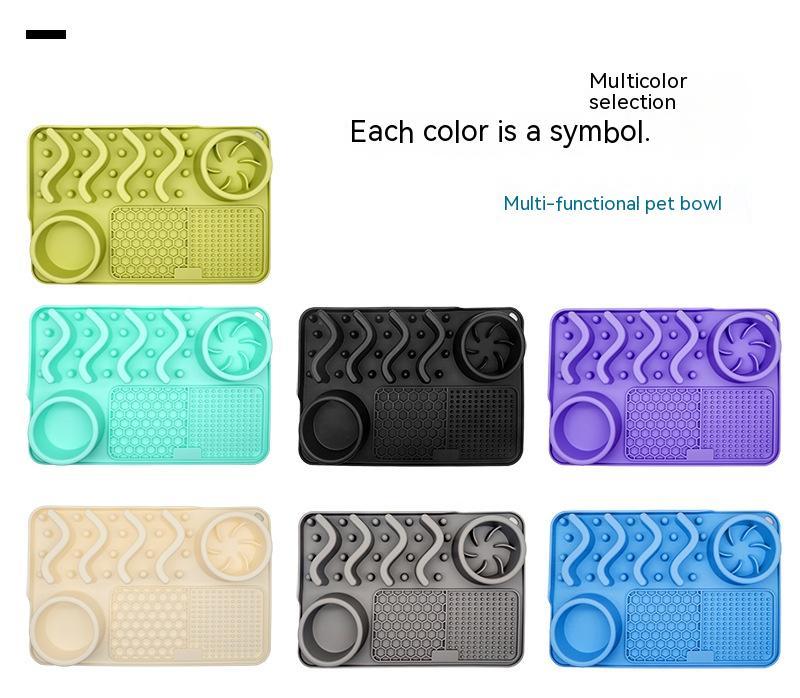 KFX-5167037 Multifunctional Silicone Pet Licking Mat for Dogs and Puppies - Slow Feeder with Various Textures